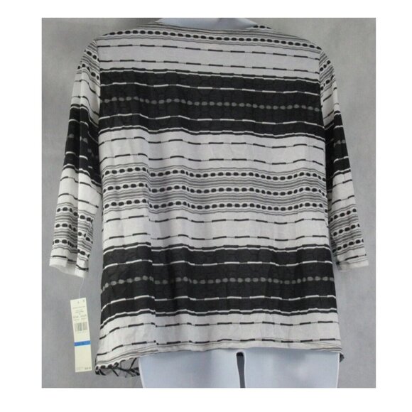 Alfred Dunner Women's Round Neck Diagonal Texture Knit Top, Multicolor, XL - Picture 2 of 3